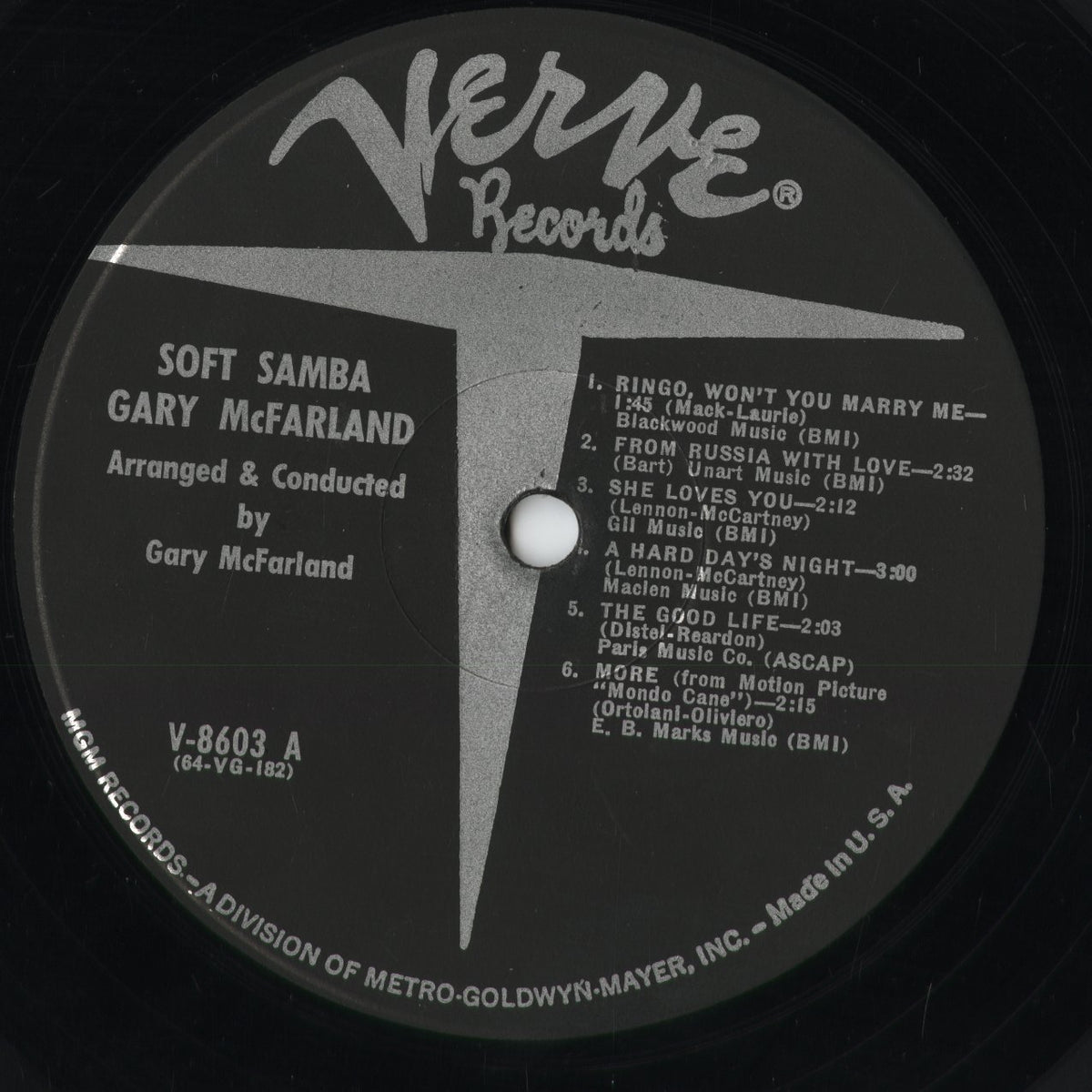 Gary McFarland - Soft Samba - MONO (V-8603) 1966 US Verve｜中古LP