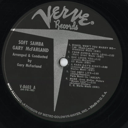 Gary McFarland - Soft Samba - MONO (V-8603) 1966 US Verve｜中古LP