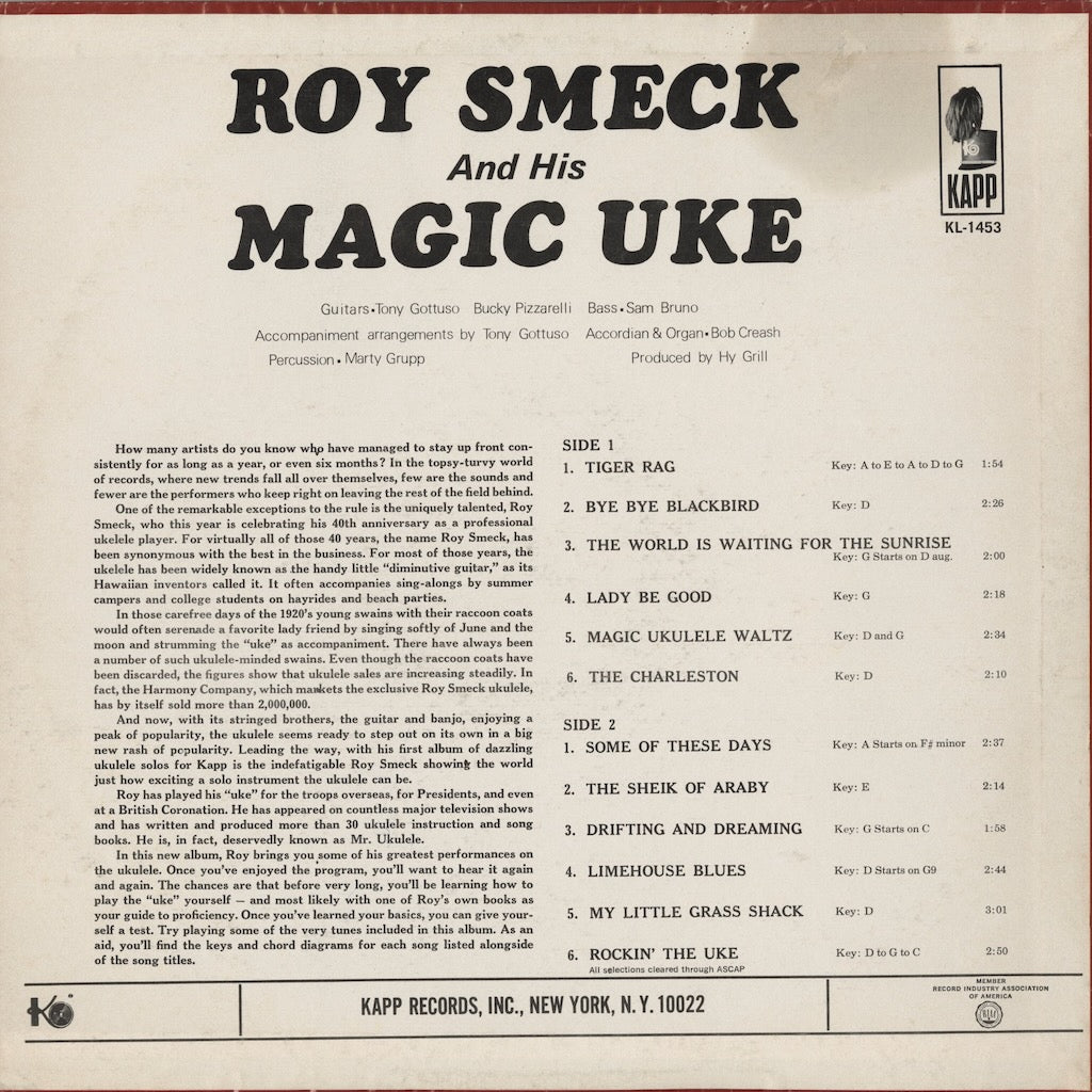 Roy Smeck – Roy Smeck And His Magic Of Uke (KL 1453) LP 1965 US KAPP｜中古LP