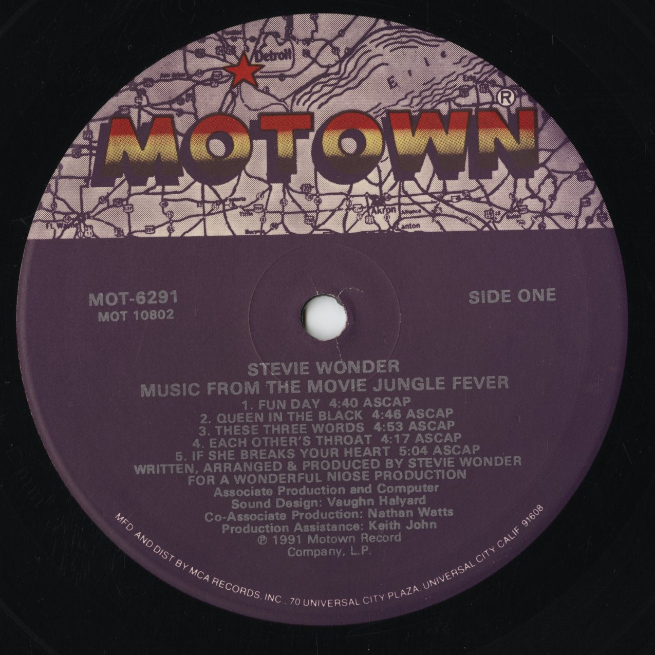 Stevie Wonder - Music From The Movie Jungle Fever (MOT-6291) 1991 US Motown｜中古LP
