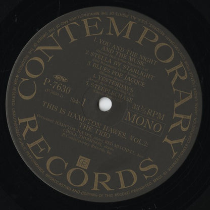 Hampton Hawes / ハンプトン・ホーズ / This Is Hampton Hawes Vol. 2: The Trio (P-7630) MONO