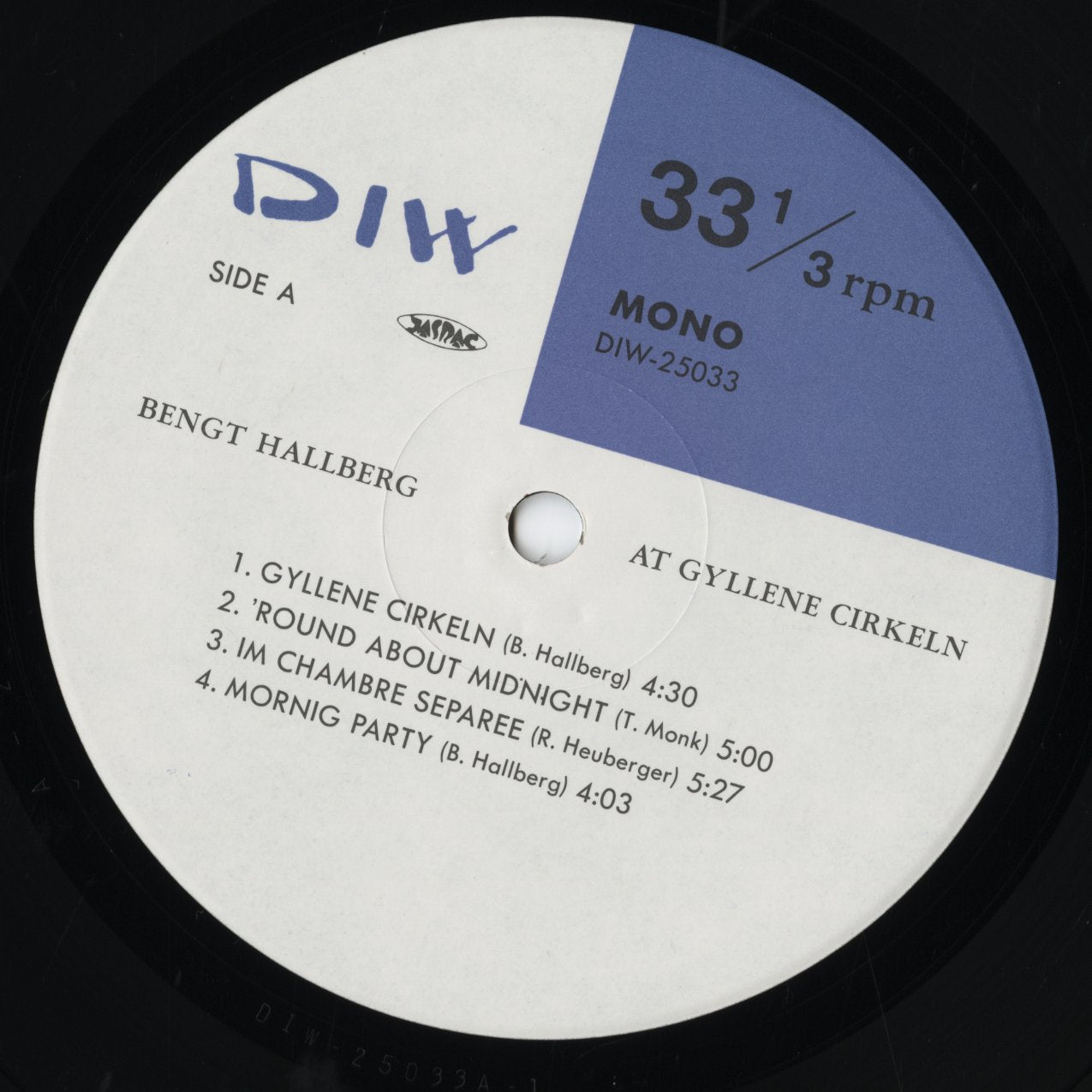 Bengt Hallberg / ベンクト・ハルベルク / At Gyllene Cirkeln (DIW-25033)