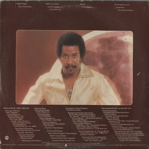 Allen Toussaint - Motion (BSK 3142) LP 1978 US Warner Bros｜中古LP