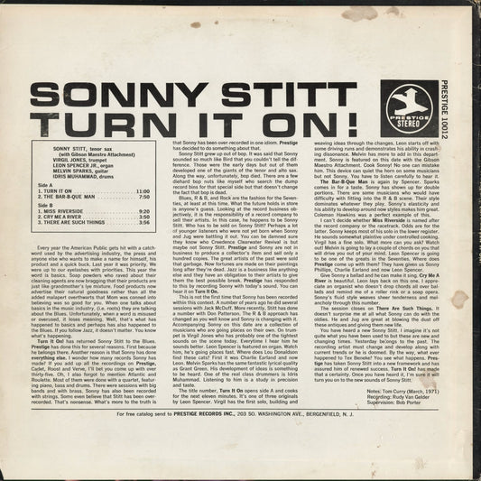 Sonny Stitt - Turn It On! (PRST 10012) 1971 US Prestige｜中古LP