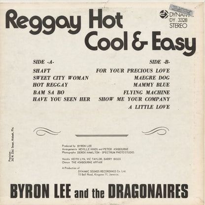 Byron Lee And The Dragonaires - Reggay Hot Cool & Easy (DYNA 3328) 1972 JAMAICA Dynamic Sounds｜中古LP