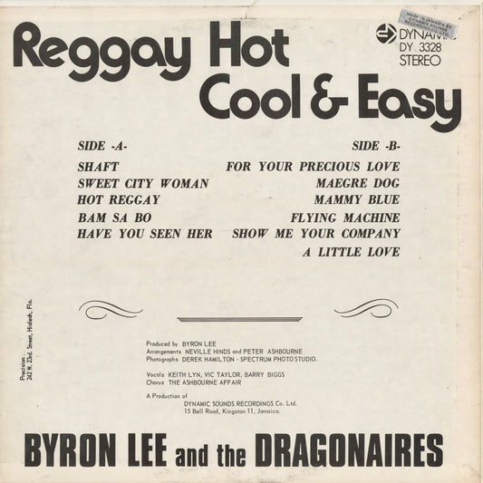Byron Lee And The Dragonaires - Reggay Hot Cool & Easy (DYNA 3328) 1972 JAMAICA Dynamic Sounds｜中古LP