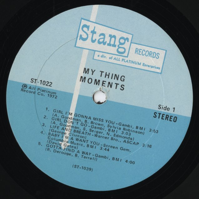 The Moments / モーメンツ / My Thing (ST-1022)