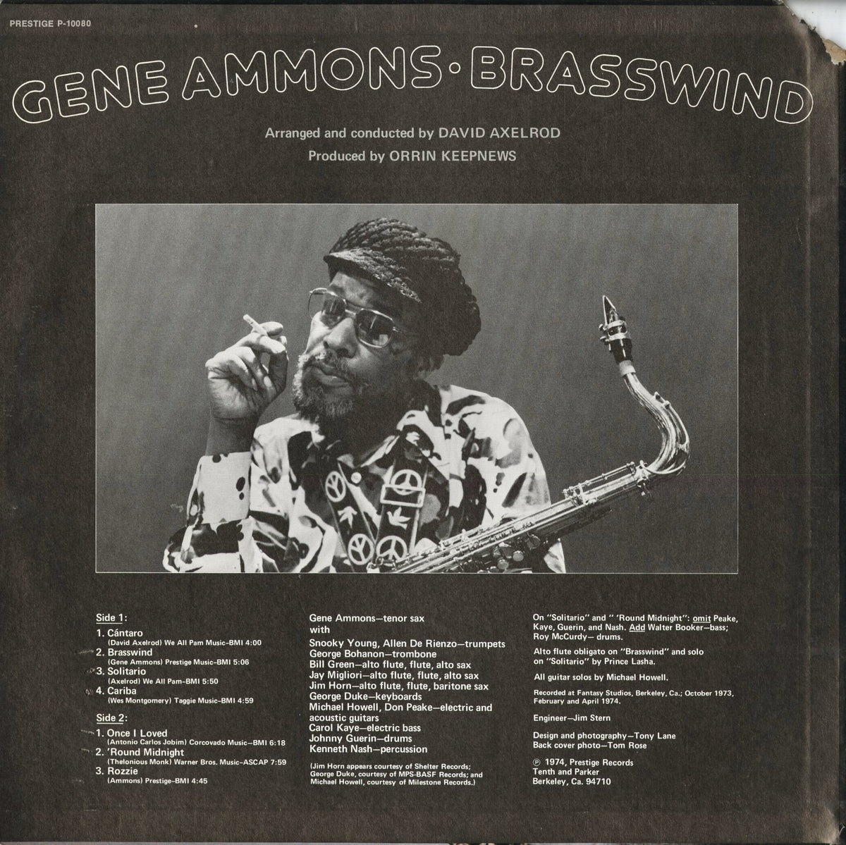 Gene Ammons - Brasswind (P-10080) 1974 US Prestige｜中古LP