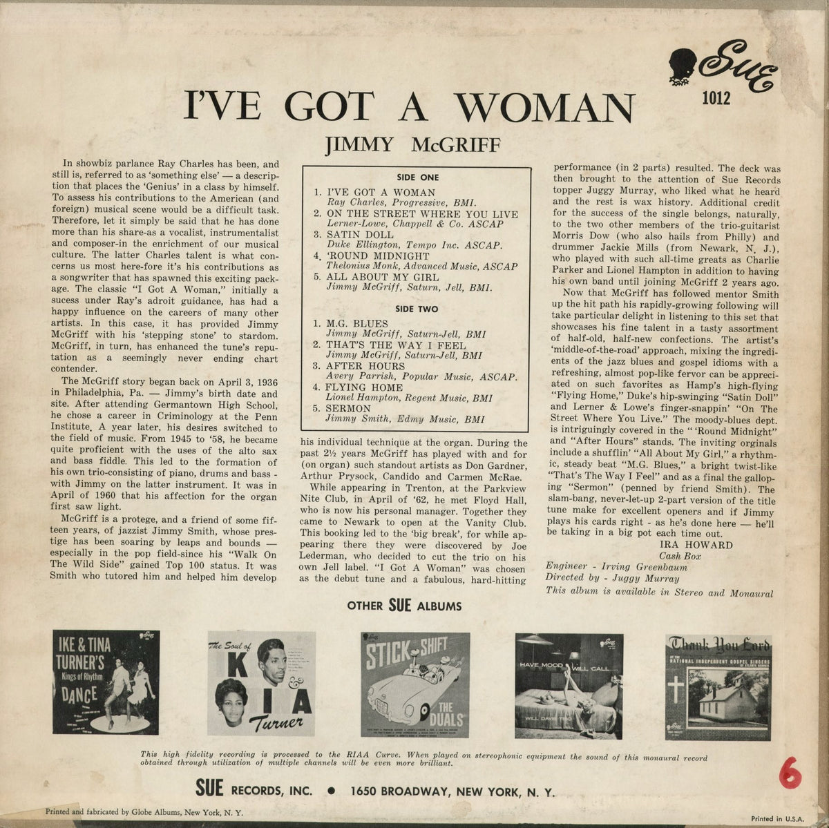 Jimmy McGriff – I’ve Got A Woman (STLP 1012) 1962 US SUE | 中古LP