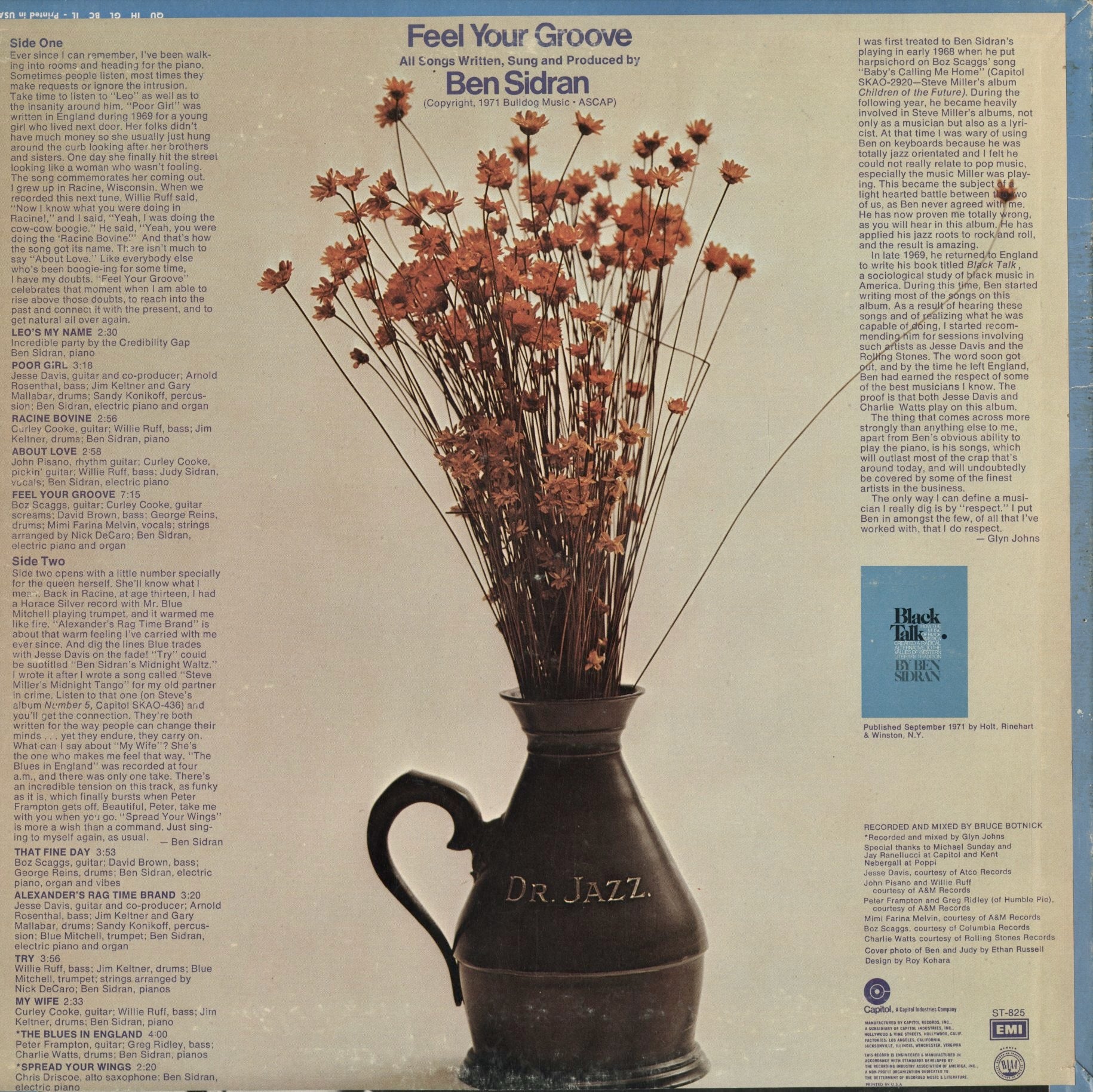 ベン・シドラン / Ben Sidran『Feel Your Groove』(ST-825) US盤 中古