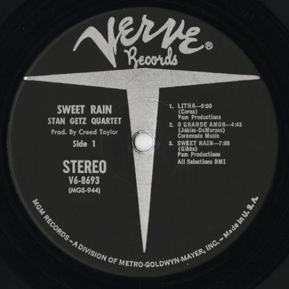 Stan Getz - Sweet Rain - STEREO (V6-8693) LP 1967 US Verve - MGM Records｜中古LP