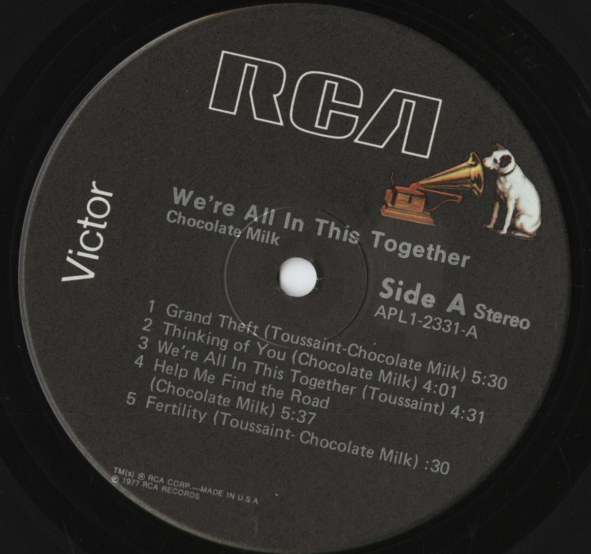 Chocolate Milk - We're All In This Together (APL1-2331) 1977 US RCA｜中古LP