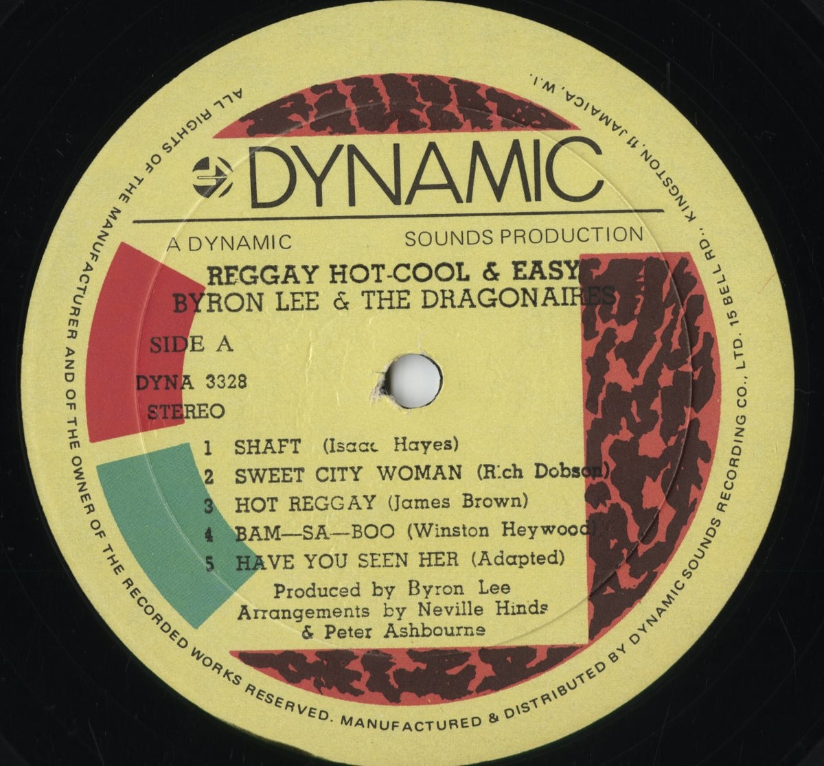 Byron Lee And The Dragonaires - Reggay Hot Cool & Easy (DYNA 3328) 1972 JAMAICA Dynamic Sounds｜中古LP