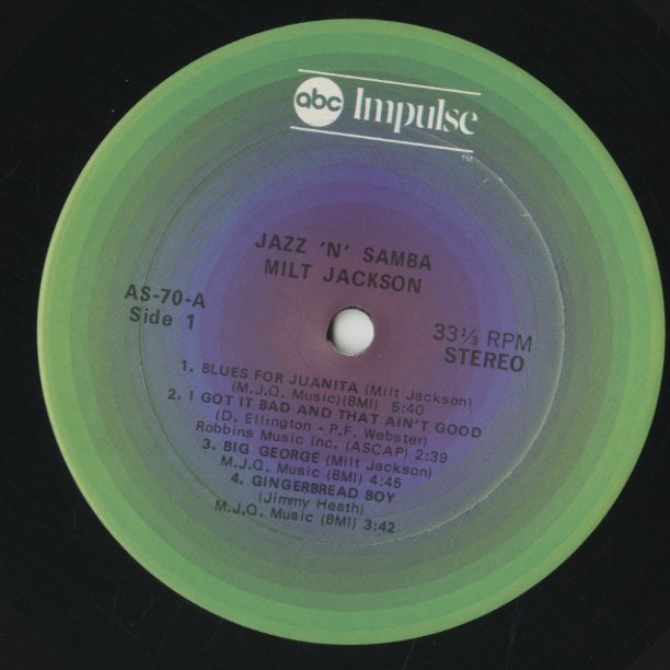 Milt Jackson / ミルト・ジャクソン / Jazz 'N' Samba (AS-70 