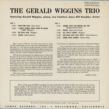 Gerald Wiggins - The Gerald Wiggins Trio (VSOP 28) LP 1985 US VSOP Records｜中古LP