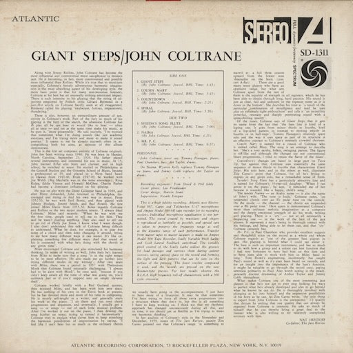John Coltrane - Giant Steps (P-7502A) 1976 JPN Atlantic｜中古LP
