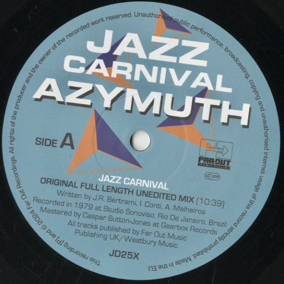 Azymuth / アジムス / Jazz Carnival - Original Full Length Unedited Mix -12 (JD25X)