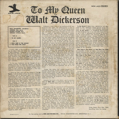 Walt Dickerson - To My Queen (NJLP 8283) LP 1963 US New Jazz｜中古LP