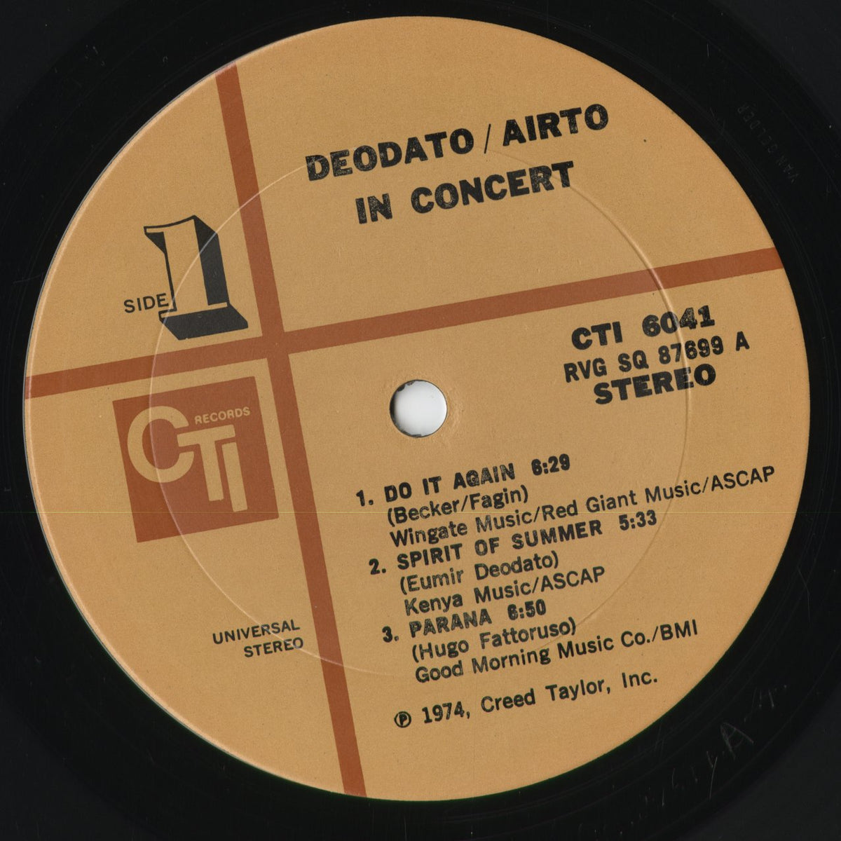 Deodato / Airto - In Concert (CTI 6041) 1974 US CTI｜中古LP