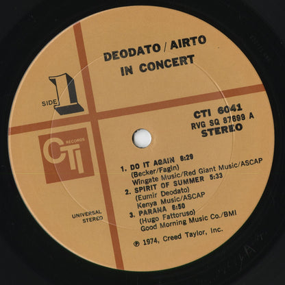 Deodato / Airto - In Concert (CTI 6041) 1974 US CTI｜中古LP