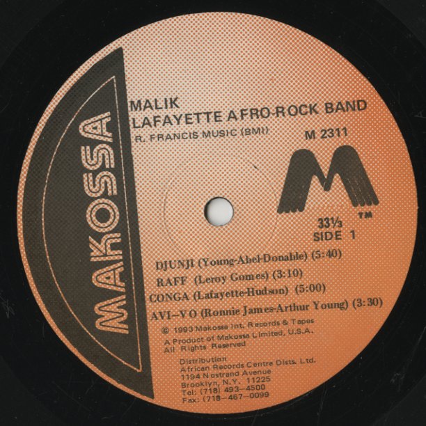 Lafayette Afro Rock Band / ラファイエット・アフロ・ロック・バンド / Malik (M2311)