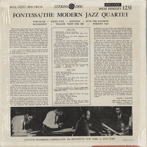 The Modern Jazz Quartet - Fontessa (SD 1231) LP 1976 US Atlantic｜中古LP