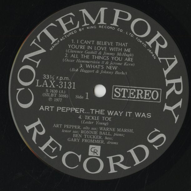 Art Pepper / アート・ペッパー / The Way It Was (LAX3131)