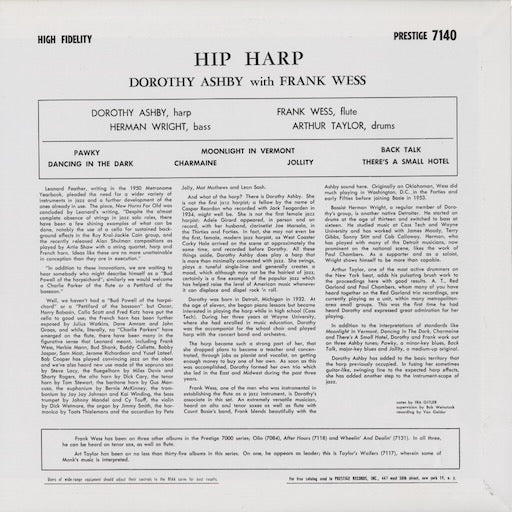 Dorothy Ashby - Hip Harp (WWLJ-7088) 1994 JPN Prestige｜中古LP