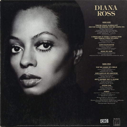Diana Ross - Diana Ross (M6-861S1) 1976 US Motown｜中古LP