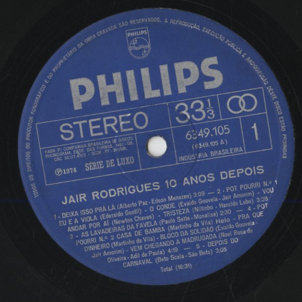 Jair Rodrigues / ジャイル・ロドリゲス / 10 Anos Depois (6349.105)