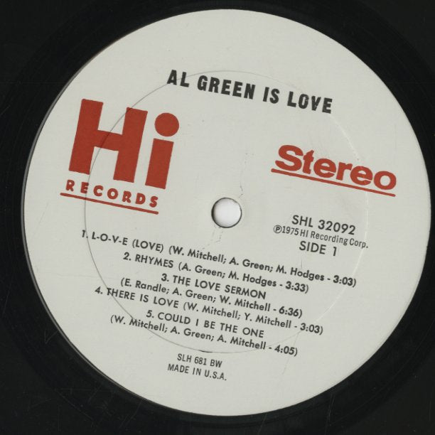 Al Green / アル・グリーン / Al Green Is Love (SHL32092)