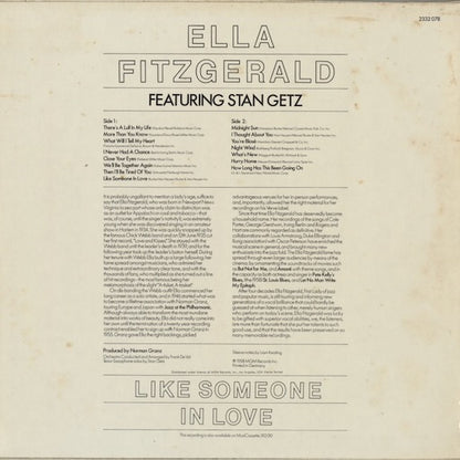 Ella Fitzgerald - Like Someone In Love (2332 078) LP 1978 GER Verve｜中古LP