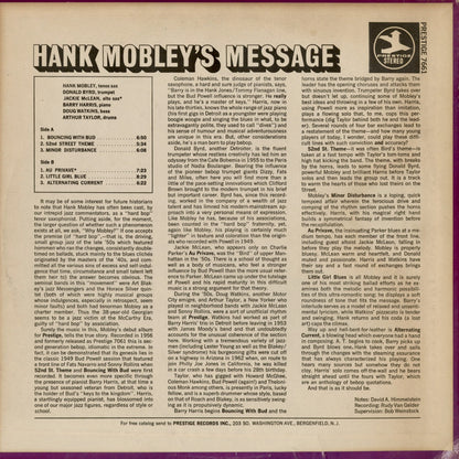 Hank Mobley – Hank Mobley's Message (PRT 7661) 1974 US Prestige | 中古LP