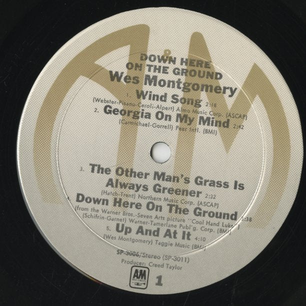 Wes Montgomery / ウェス・モンゴメリ/ Down Here On The Ground (SP3006)