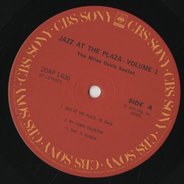 Miles Davis / マイルス・デイヴィス / Jazz At The Plaza Vol.1 (20AP 1406)