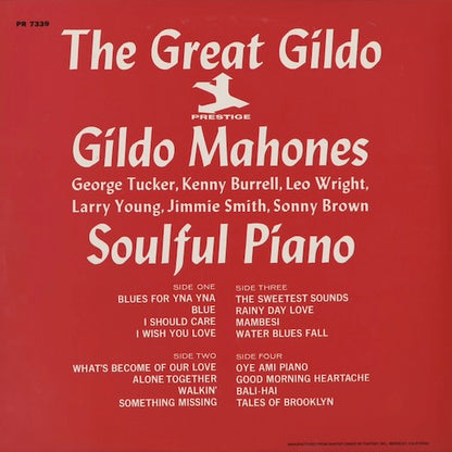 Gildo Mahones – The Great Gildo / Soulful Piano (PR-7339) 1980s US Prestige｜中古LP