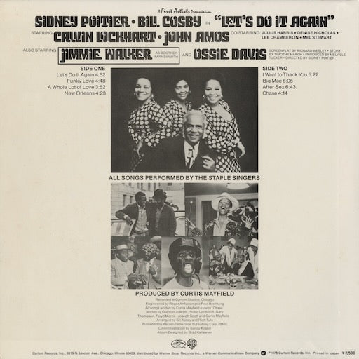 The Staple Singers / Curtis Mayfield - Let's Do It Again (P-10144W) 1975 JPN Warner Bros.｜中古LP