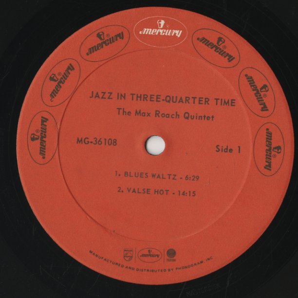 Max Roach / マックス・ローチ / Jazz In 3/4 Time (MG36108)