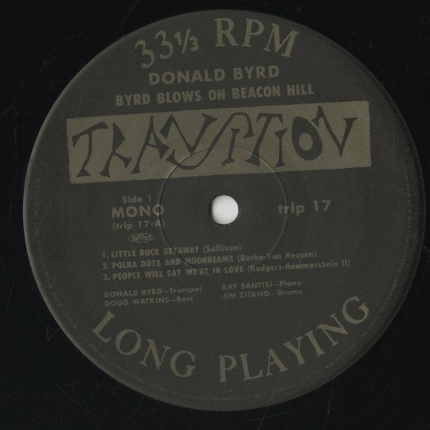 Donald Byrd / ドナルド・バード / Byrd Blows On Beacon Hill (TRLP17)