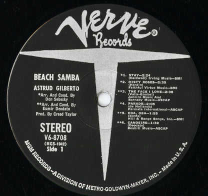 Astrud Gilberto - Beach Samba (V6 8708) 1967 US Verve｜中古LP