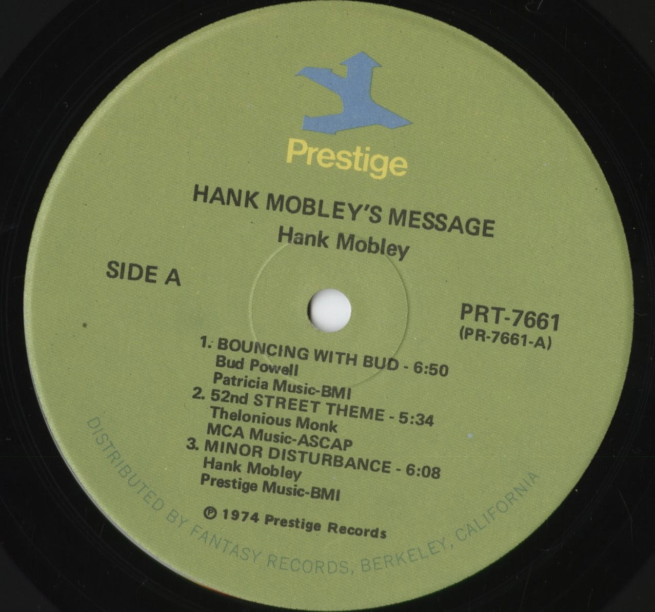 ハンク・モブレー / Hank Mobley『Mobley's Message』(PRT 7661) US盤