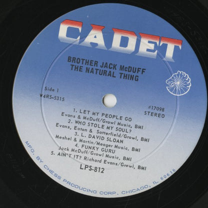 Brother Jack McDuff / ブラザー・ジャック・マクダフ / The Natural Thing (LPS 812)