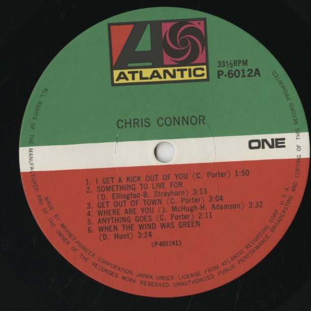 Chris Connor / クリス・コナー (1956) (P6012A)