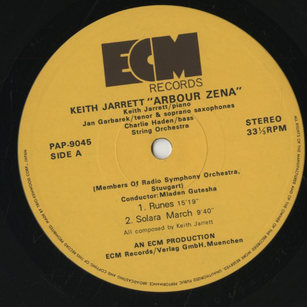 Keith Jarrett / キース・ジャレット / Arbour Zena (PAP-9045)