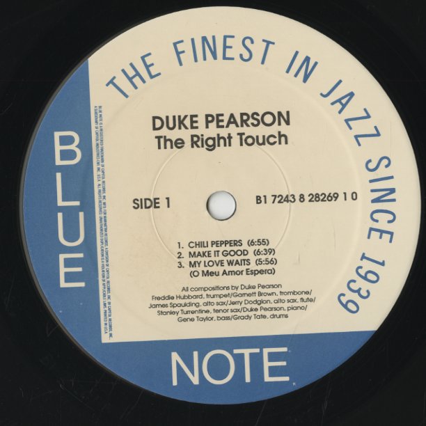 Duke Pearson / デューク・ピアソン / The Right Touch (B1 7243 8 28269 1 0)