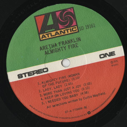 Aretha Franklin / アレサ・フランクリン / Almighty Fire (SD 19161)