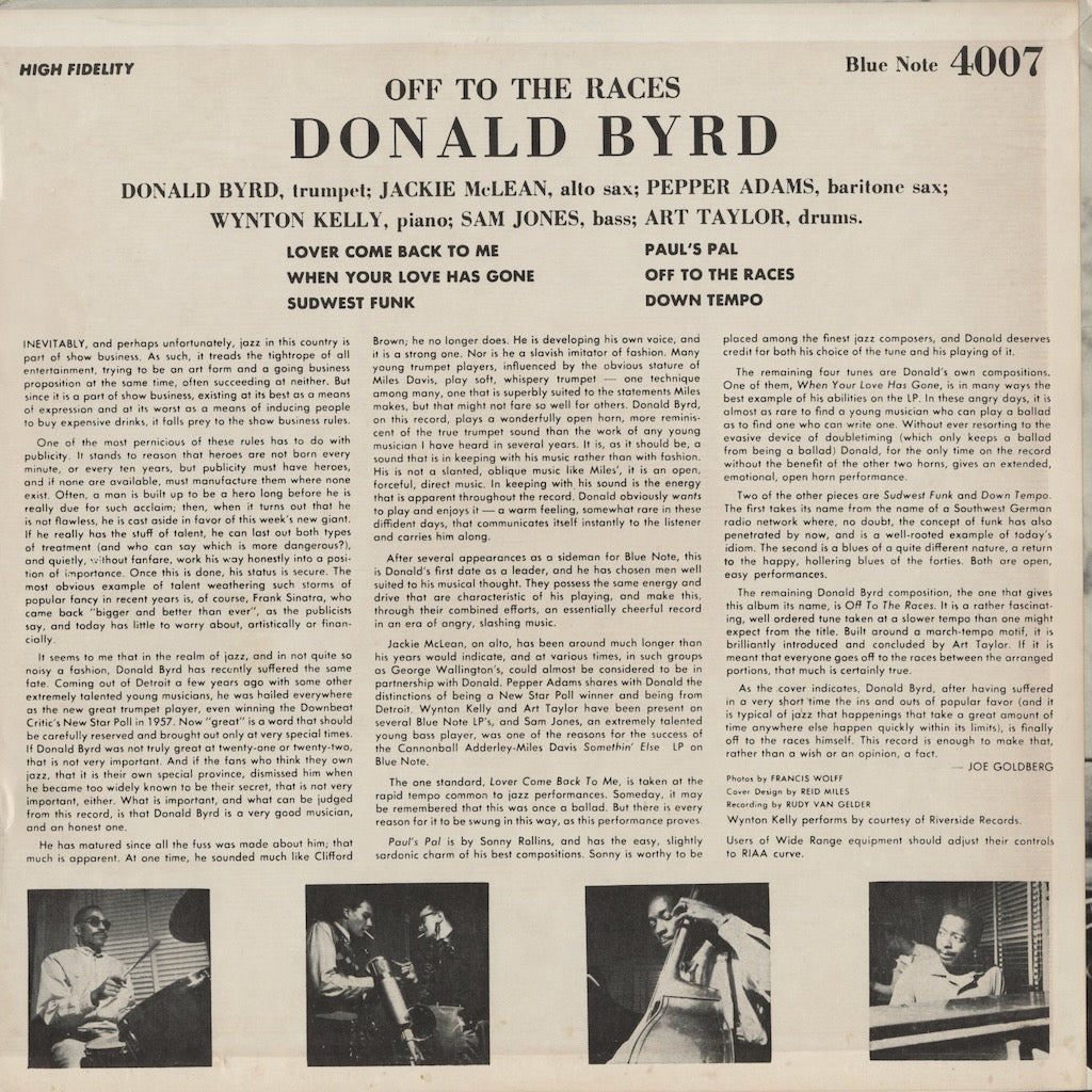 Donald Byrd / ドナルド・バード / Off To The Races (BST 84007) 1972