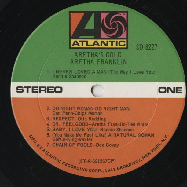 Aretha Franklin / アレサ・フランクリン / Aretha's Gold (SD 8227)