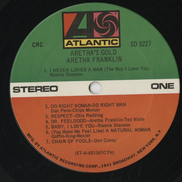 Aretha Franklin / アレサ・フランクリン / Aretha's Gold (SD 8227)