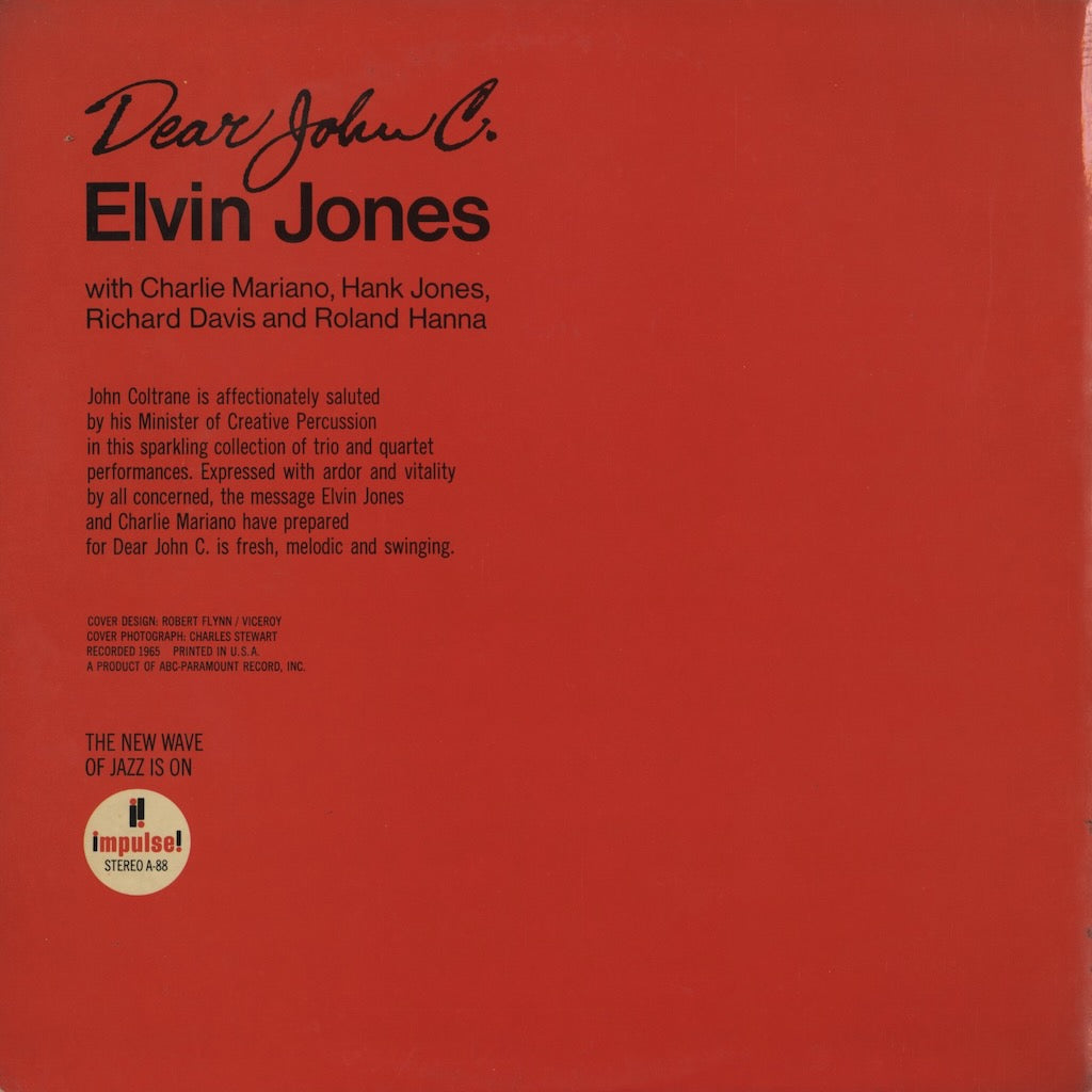 Elvin Jones - Dear John C. (A-88) LP 1966 US Impulse｜中古LP